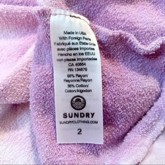 Women’s Sundry Lilac Purple Tie Dye Pullover Sweatshirt - Picture 7 of 8